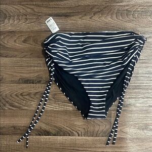 Striped High-Waisted Bikini Bottom